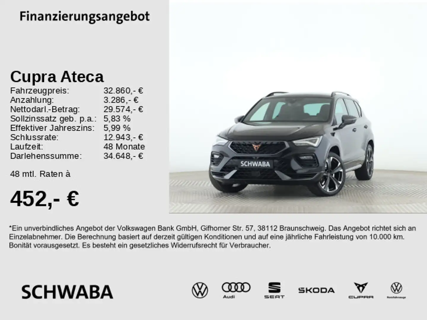 CUPRA Ateca Cupra Ateca 2.0TSI DSG 4Drive LED*VIRTUAL*ACC*19 Czarny - 1