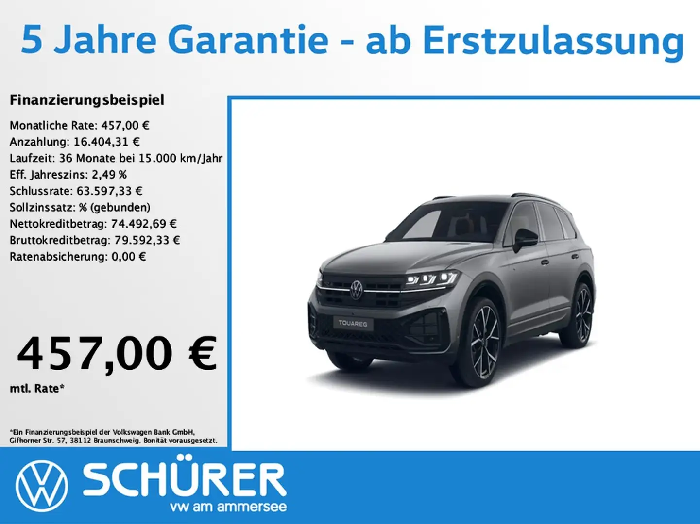 Volkswagen Touareg 3.0TDI R-Line Blackstyle NP= 130.590Euro Grau - 1
