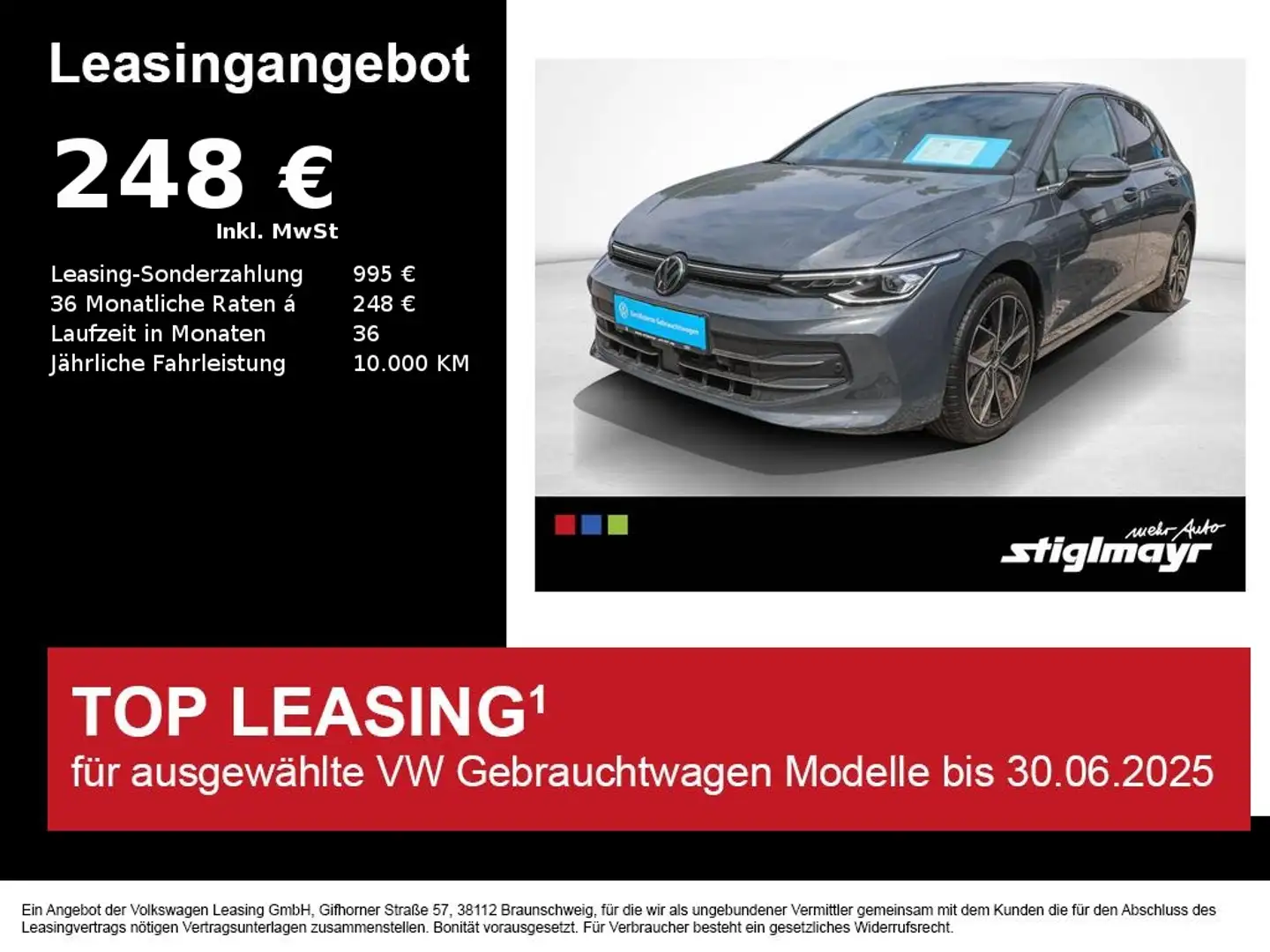 Volkswagen Golf Golf VIII EDITION 50 1.5 eTSI DSG LED+PANO Gris - 1