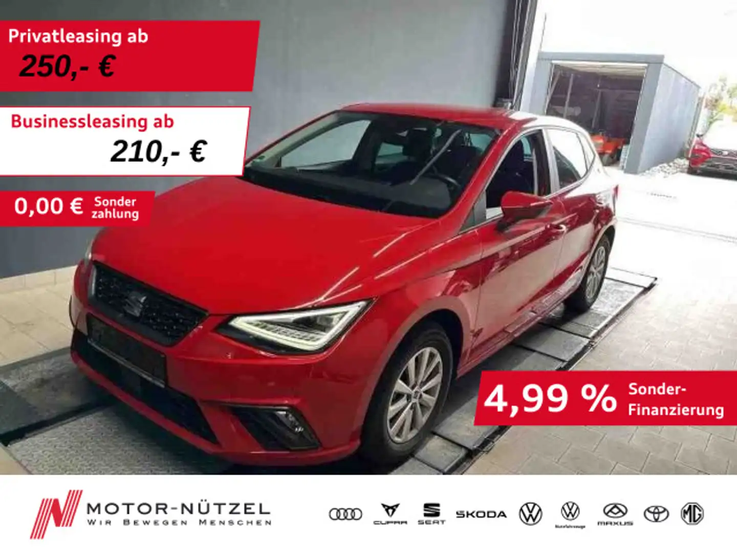 SEAT Ibiza 1.0 TSI STYLE Voll-LED+NAVI+ACC+SHZ *8tkm* Rot - 1