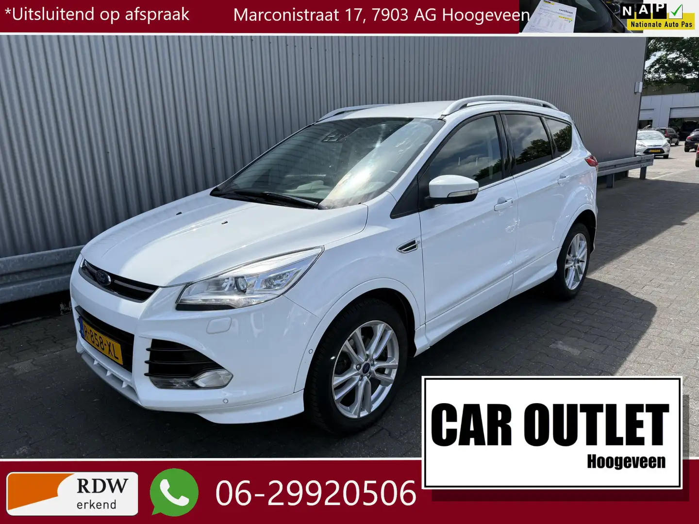 Ford Kuga 1.5 Titanium H/Leer, Clima, LM LED Nw APK --Inruil Wit - 1