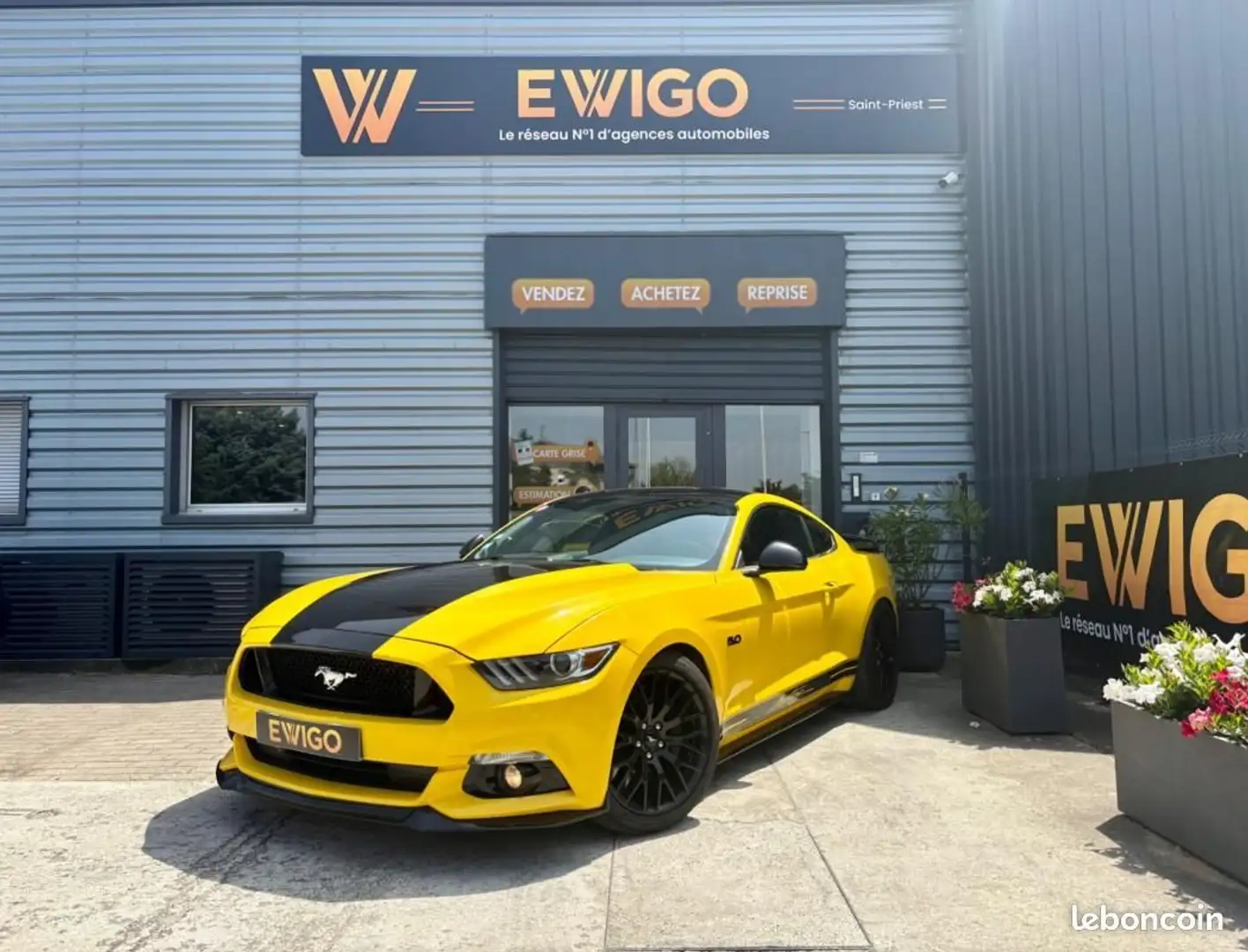 Ford Mustang 5.0 V8 420ch GT PREMIUM SUIVI COMPLET Jaune - 1