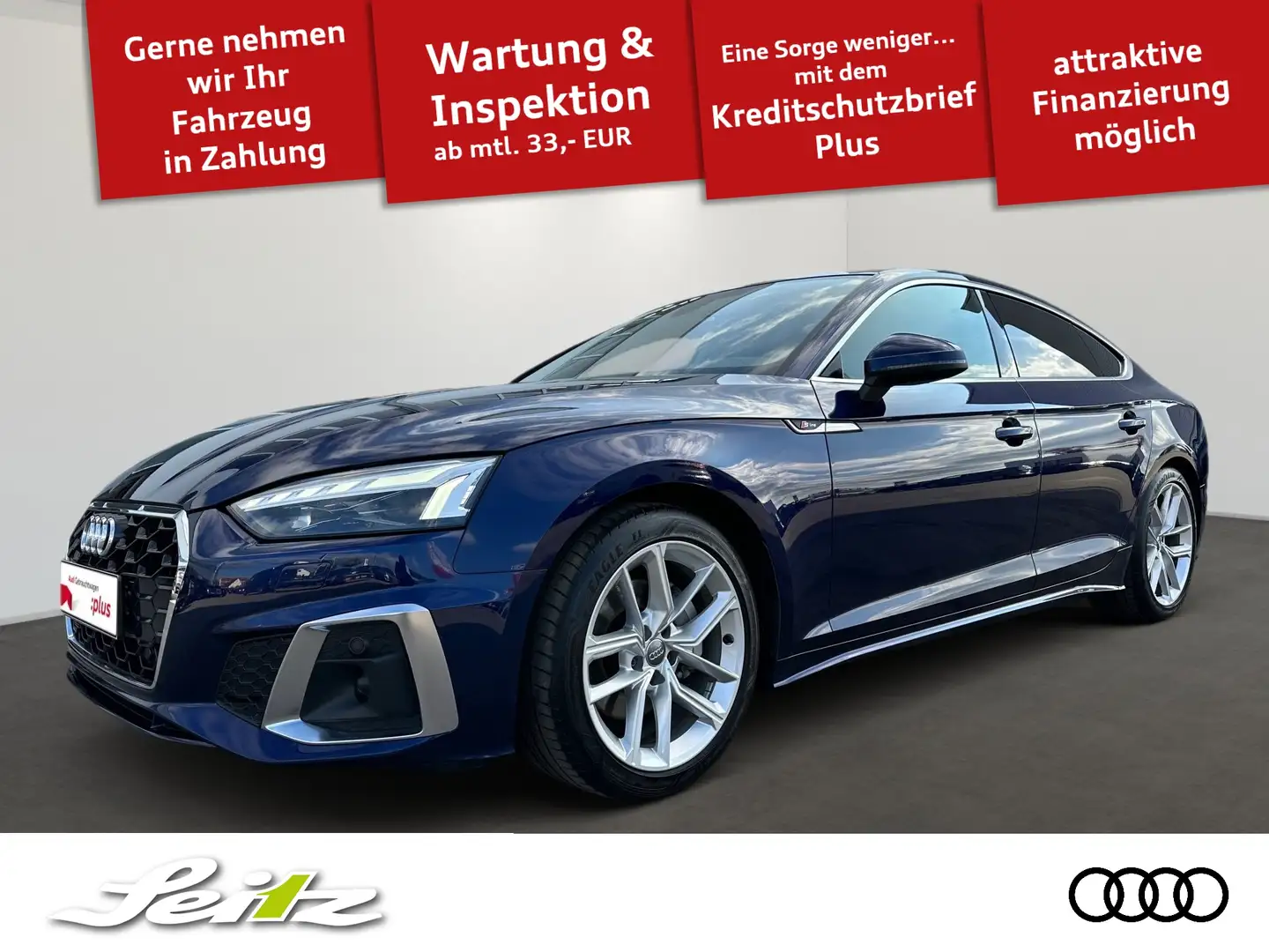 Audi A5 Sportback 40 TDI quattro S line *MATRIX*NAVI*PDC* Bleu - 1