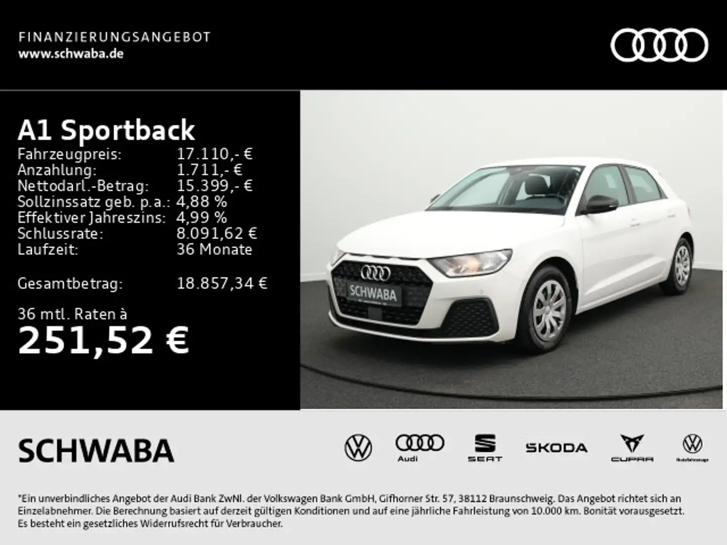 Audi A1 25 TFSI *PDC*SHZ*PreSense* Weiß - 1