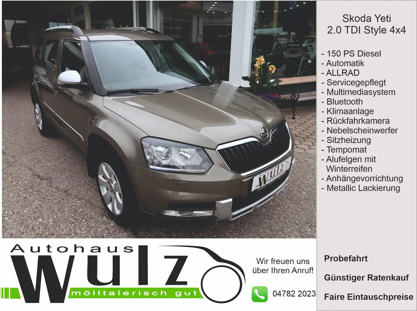 Skoda Yeti 2.0 TDI, Style 4x4 Grün - 1