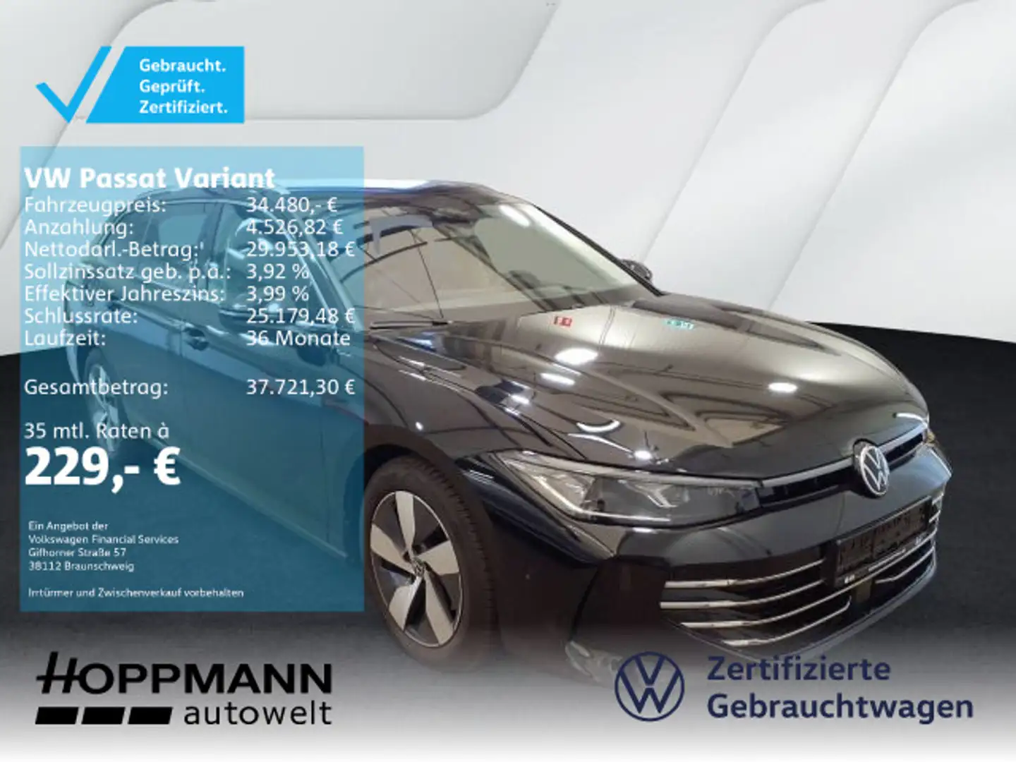 Volkswagen Passat Variant 2.0 TDI Elegance AHK IQ-Light ACC Schwarz - 1