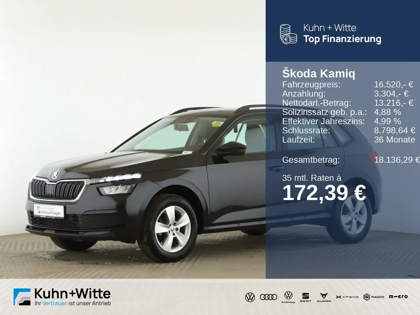 Skoda Kamiq 1.0 TSI Active *SHZ*PDC*LED*Bluetooth* Schwarz - 1