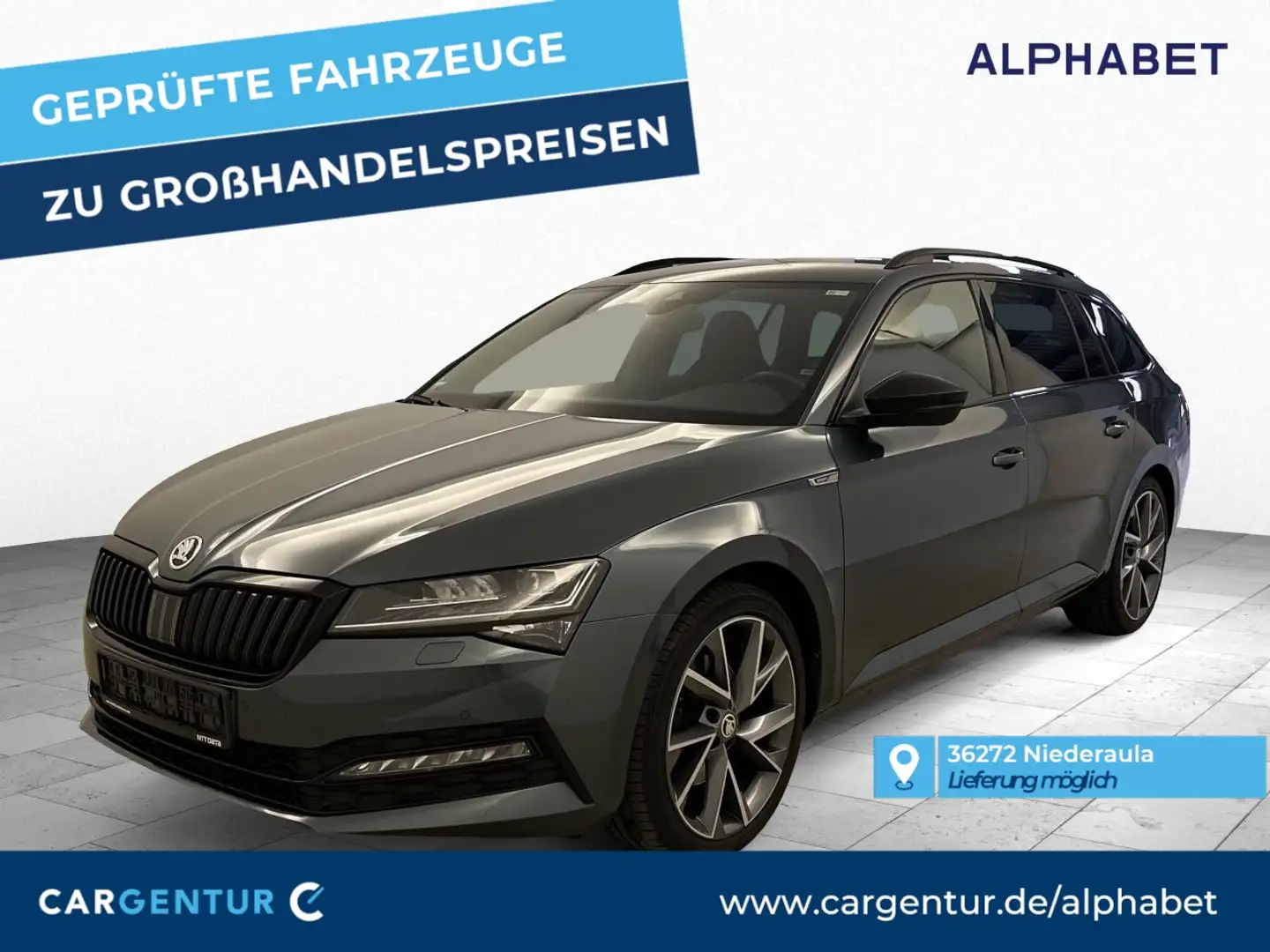 Skoda Superb Combi 2.0 TDI Sportline 4x4 AHK Virtual StHz Gris - 1
