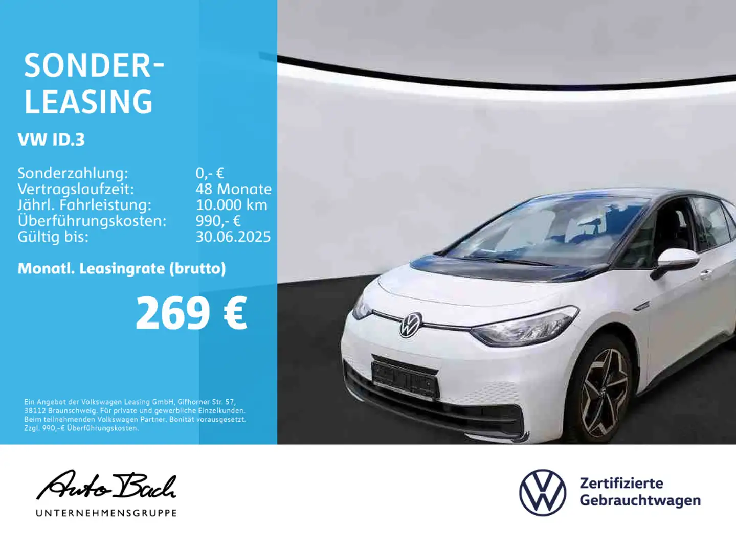 Volkswagen ID.3 Pro Performance Automatik, Navi, LED, App-C Weiß - 1
