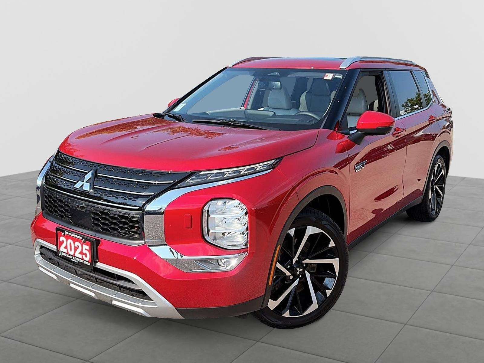 Red 2025 Mitsubishi Outlander Hybrid Plug-in  All-Wheel Drive 1-Speed Automatic