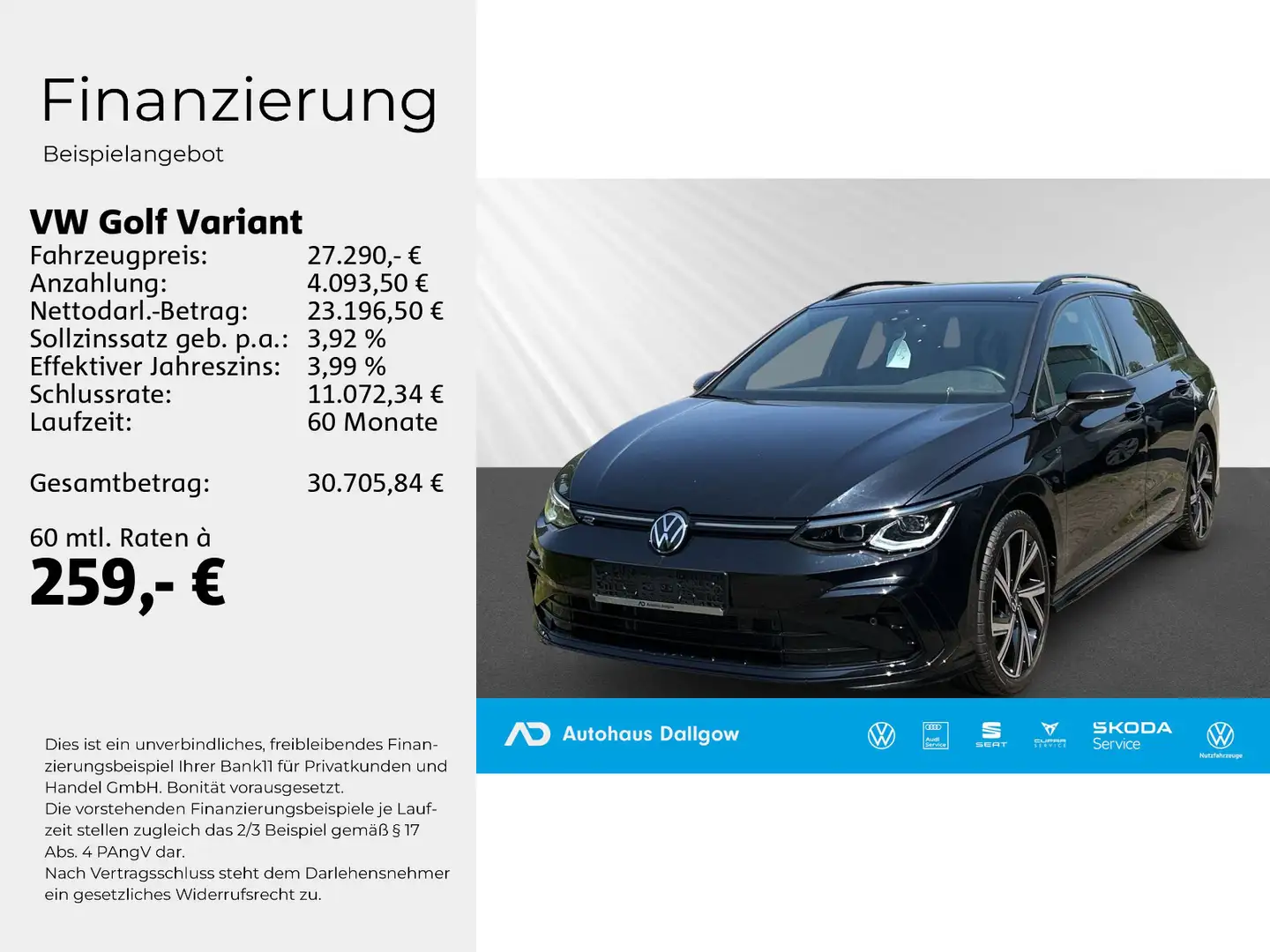 Volkswagen Golf Variant R-Line 1,5 eTSI 130PS DSG LED+Navig Schwarz - 2