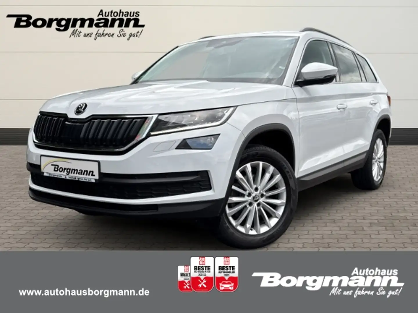 Skoda Kodiaq Ambition 4x4 2.0 TDI Kessy - SHZ - LED - NAVI Weiß - 1