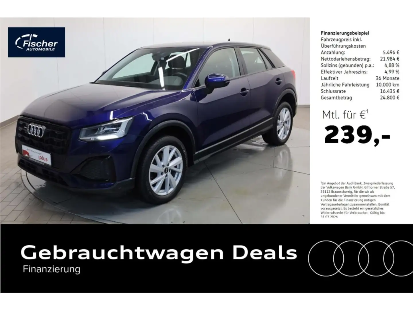 Audi Q2 35 TDI quattro Advanced Blau - 1