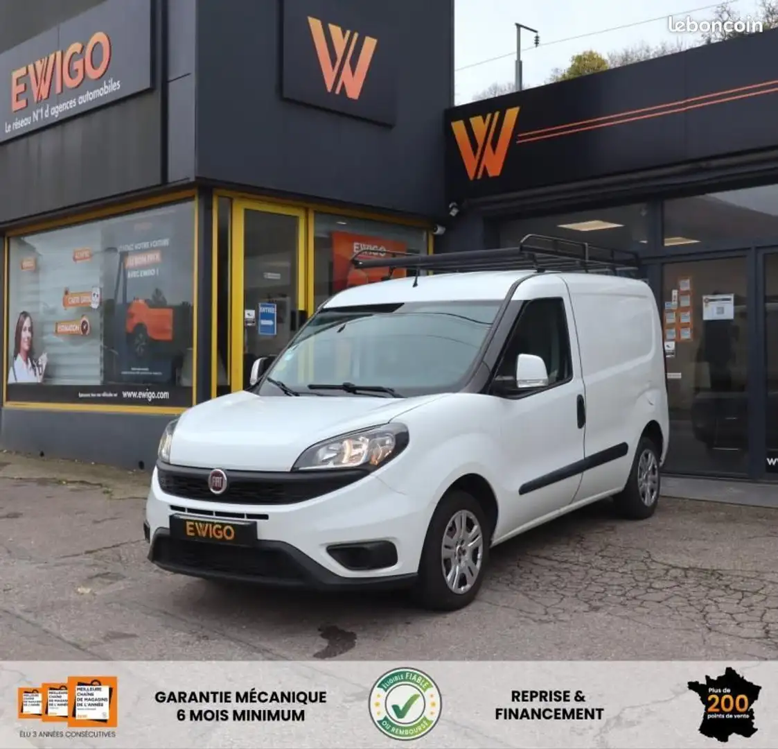 Fiat Doblo VU FOURGON CARGO 1.3 MJT 95 CH PACK PROFESSIONAL + GALERIE DE TOIT ATTELAGE Blanc - 1