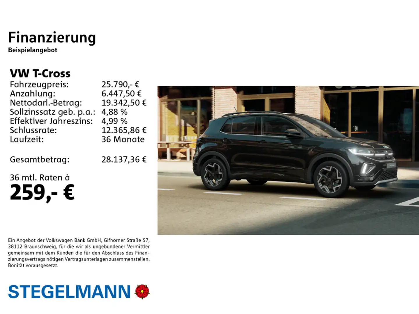 Volkswagen T-Cross 1.0 TSI DSG R-Line *Matrix-LED*App-Conne Schwarz - 2