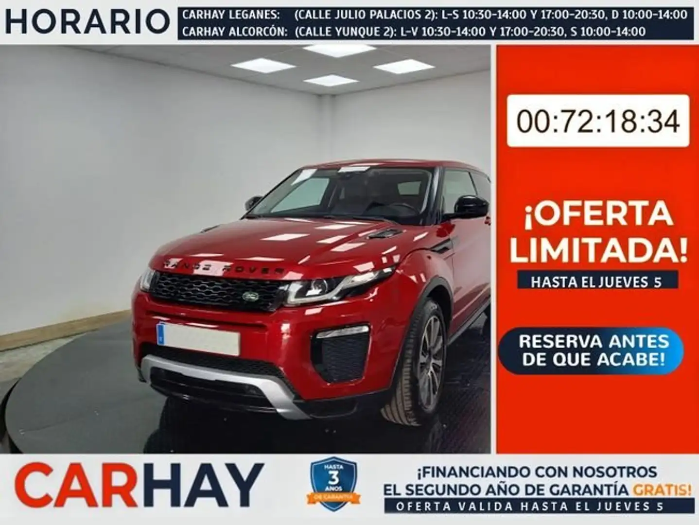 Land Rover Range Rover EVOQUE  3 PUERTAS Rouge - 1