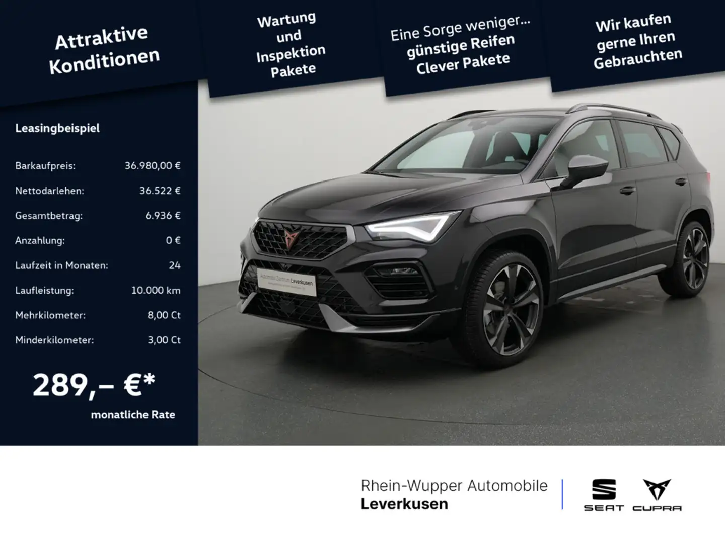 CUPRA Ateca 1.5 TSI NAVI AHK ACC FACEL. LED 360° Zwart - 1