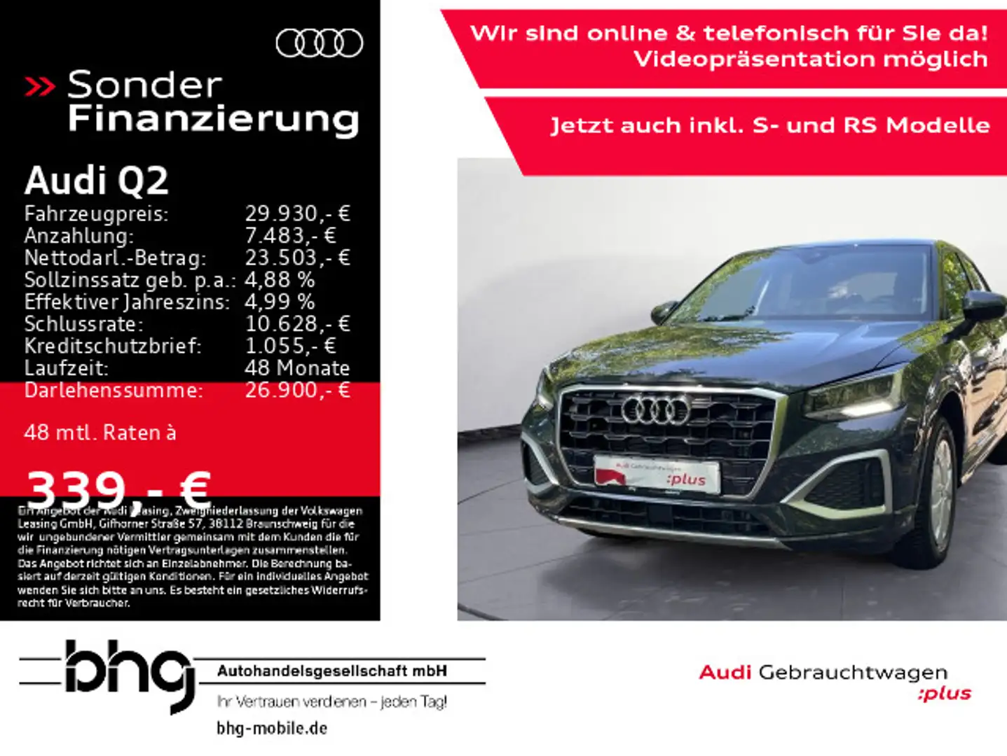 Audi Q2 35 TFSI advanced LED/AHK/MMI/Assist/uvm. Gris - 1