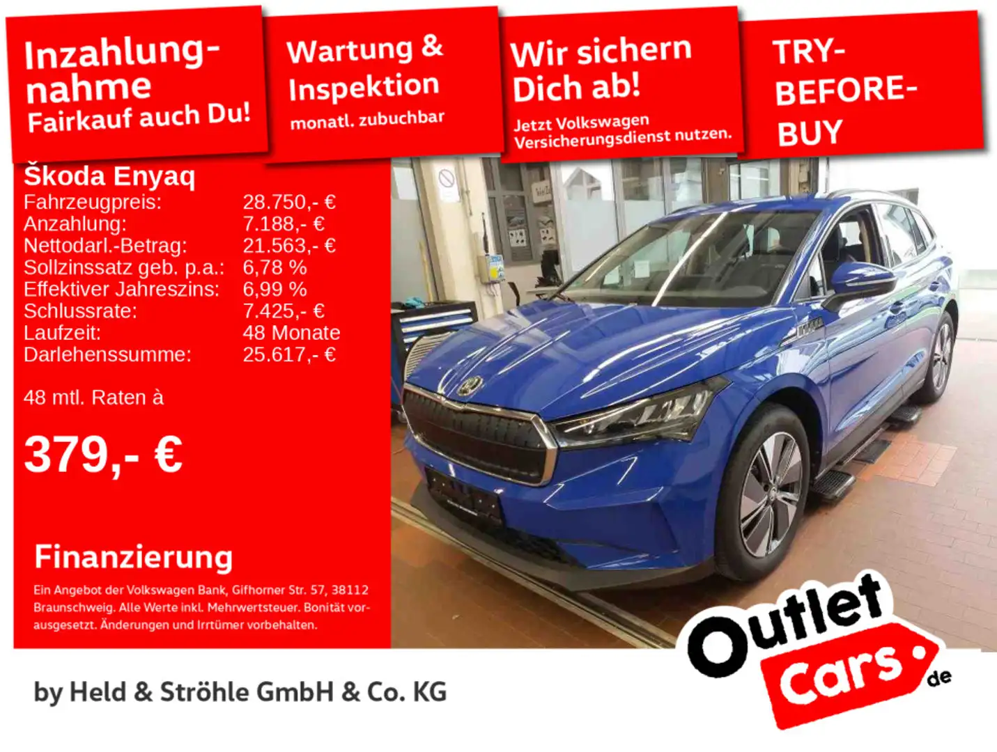 Skoda Enyaq iV 60 Loft AHK NAV LED KAM PDC SHZ APP DAB Blau - 1