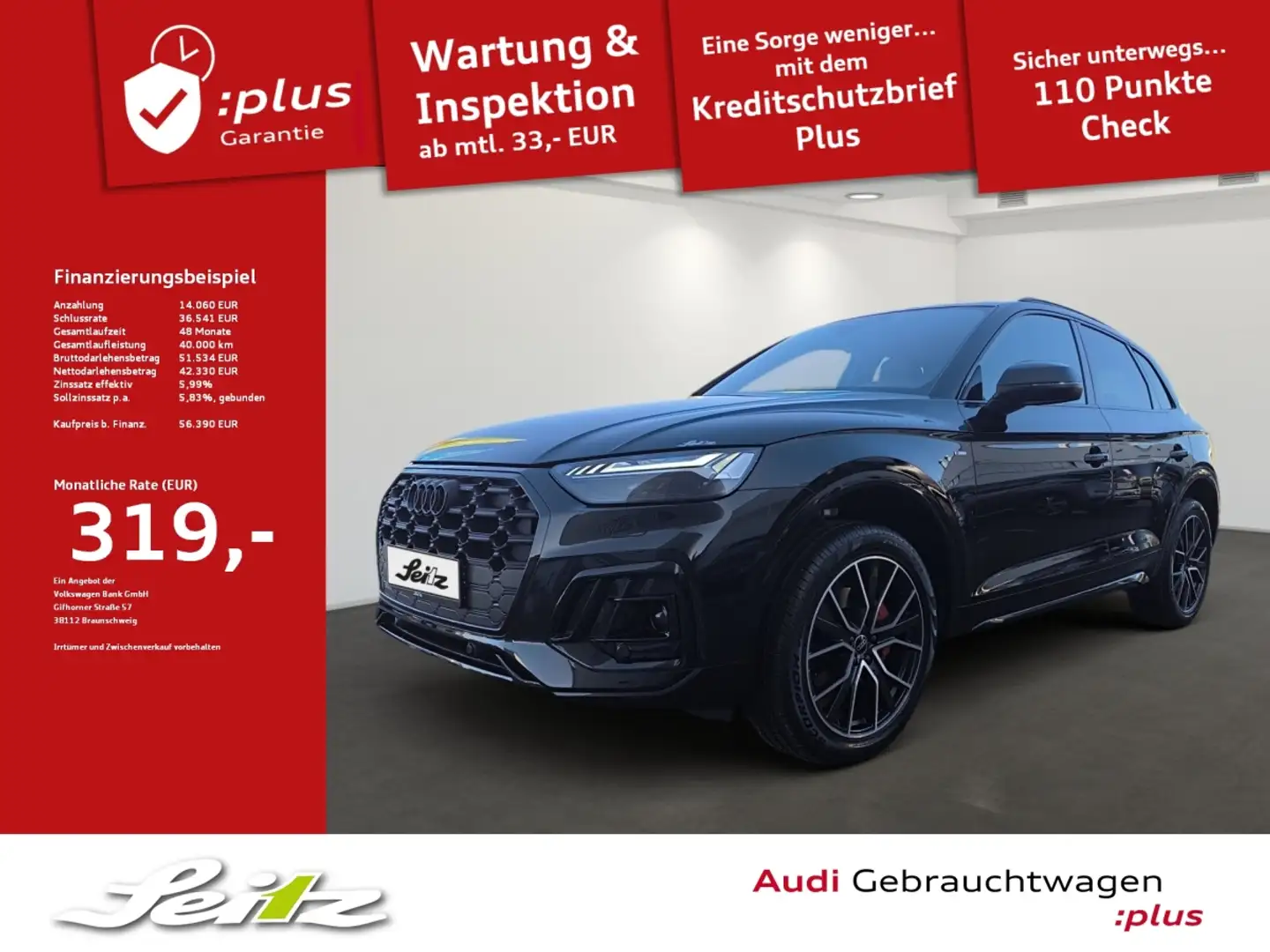 Audi Q5 40 TDI quattro S line *AHK*MATRIX*KAMERA* Negro - 1