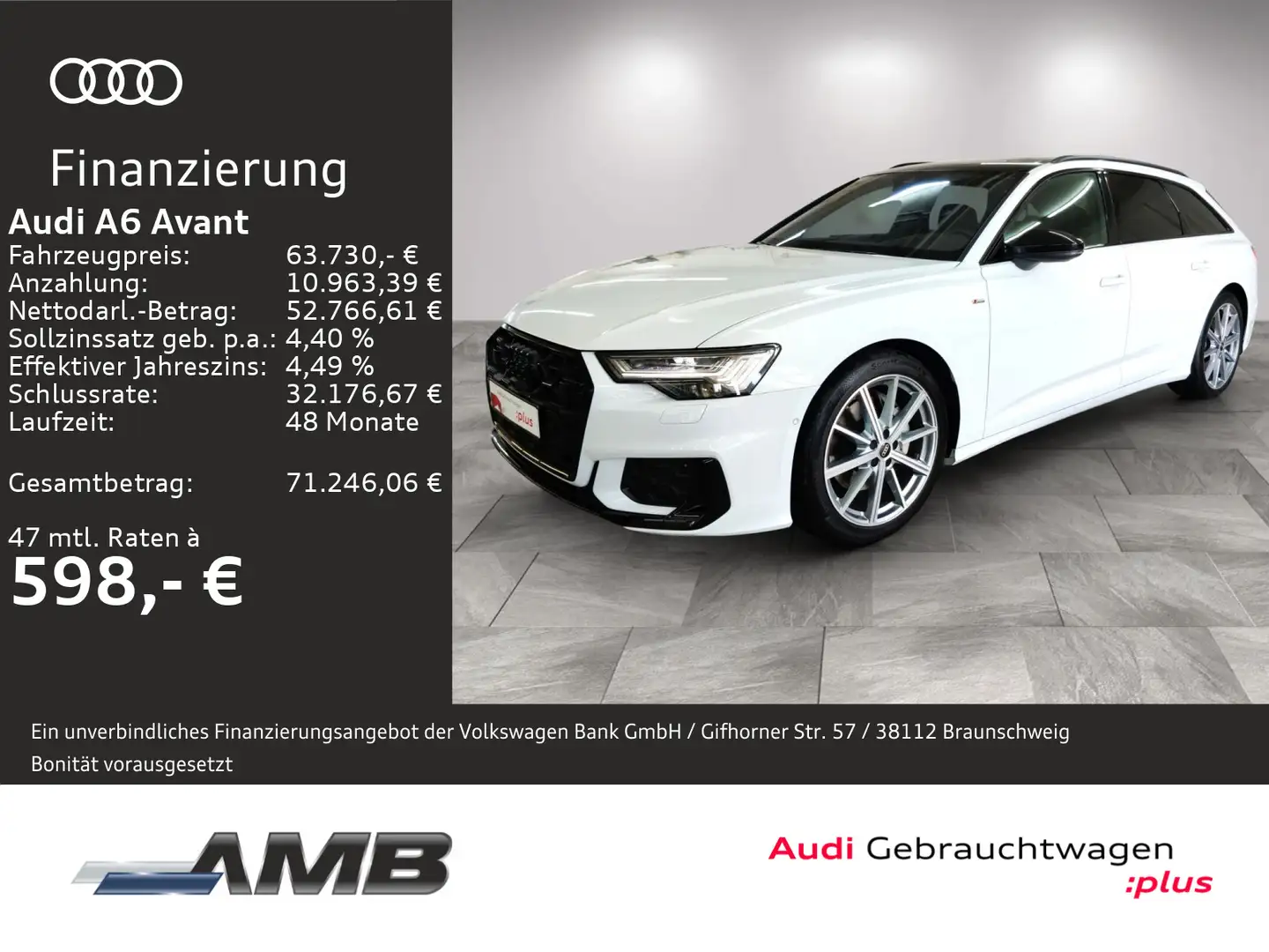 Audi A6 S line 50 TDI AHK/HD-Matrix/Pano/09.29G Weiß - 1