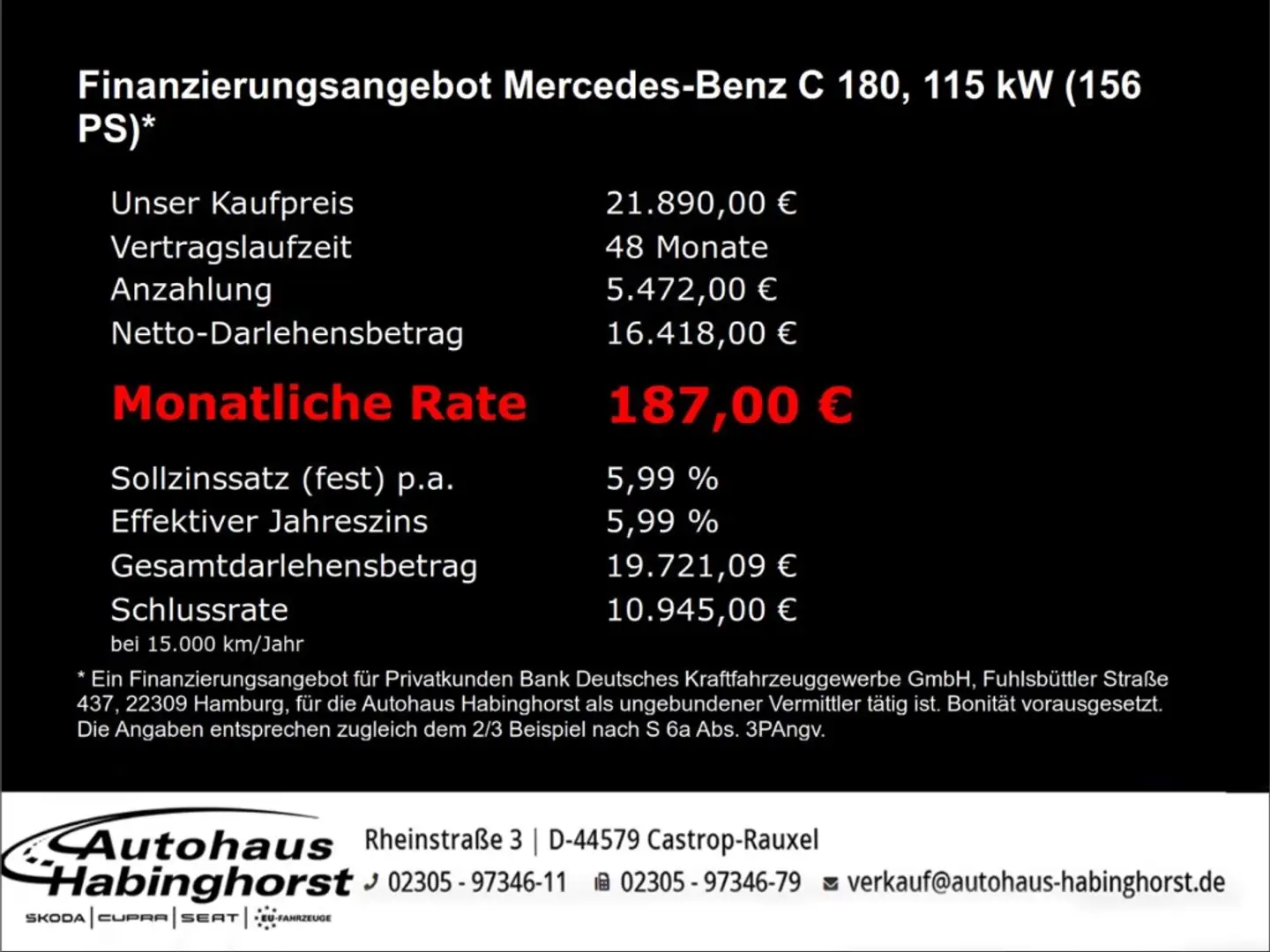 Mercedes-Benz C 180 CGI Avantgarde Automatik LED Navi Shz 17Alu Rot - 2