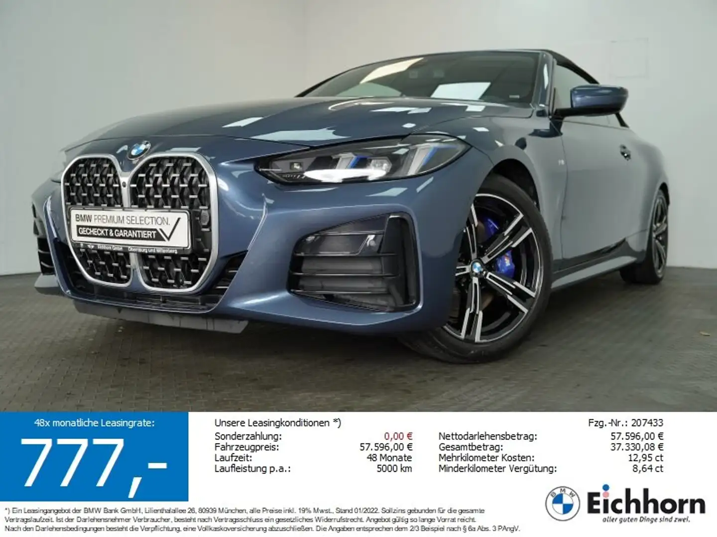 BMW 430 d Cabrio M Sportpaket *AHK.INNOPAKET.LEDER* Blau - 1