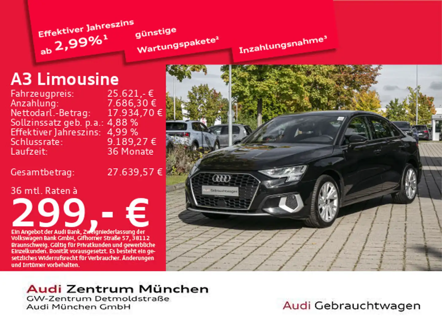 Audi A3 30 TFSI S tronic advanced AHK/Virtu Schwarz - 1