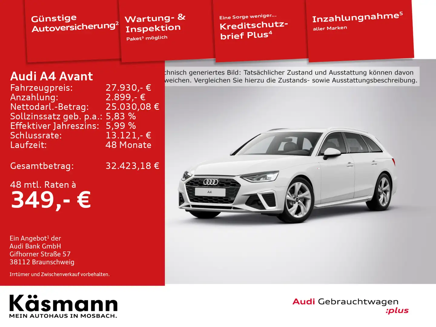 Audi A4 S line 35TDI 2x S line NAVI LED SHZ VIR Weiß - 2