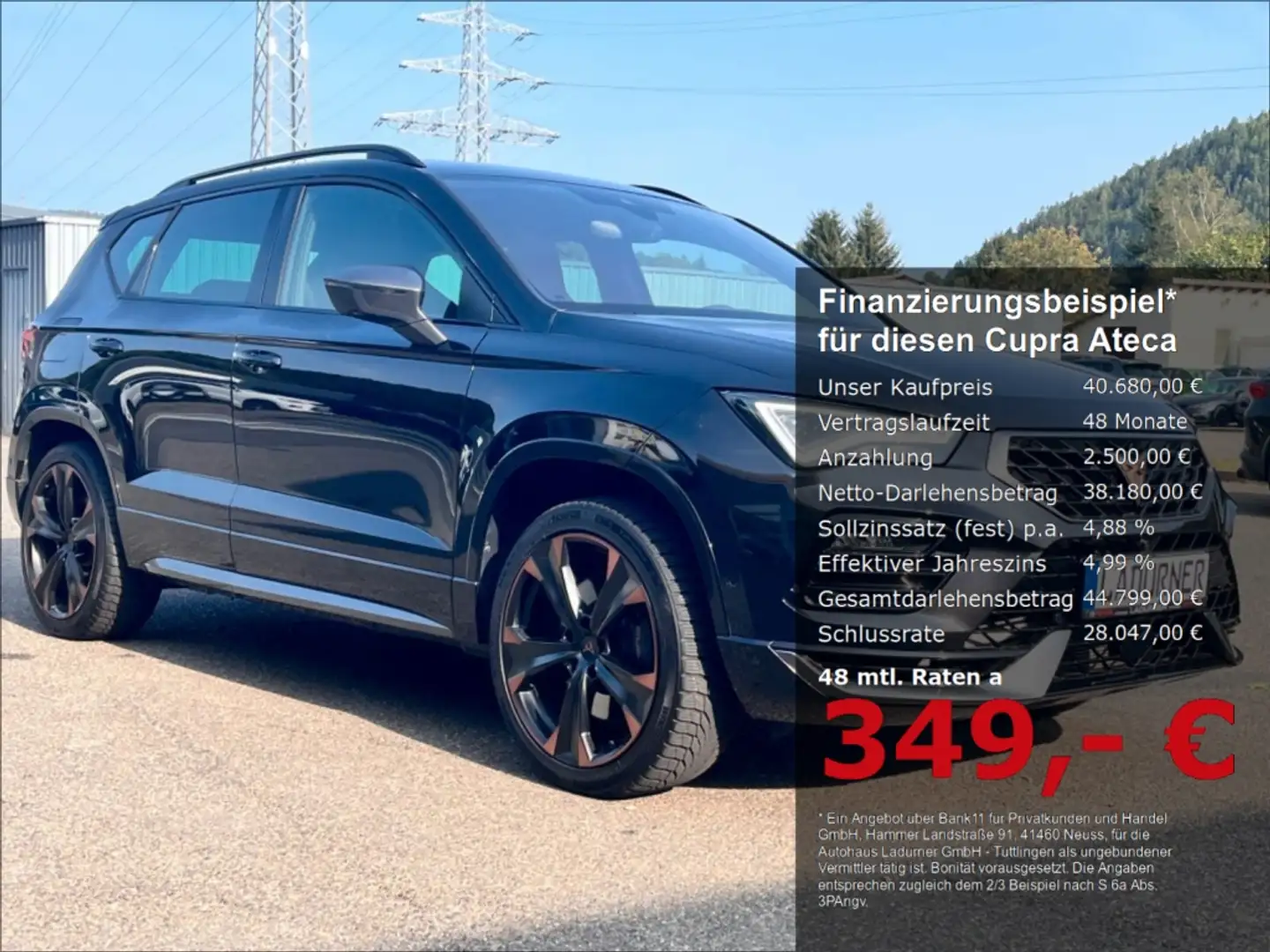 CUPRA Ateca 2.0TSI DSG 4D *PANO+COPPER+AHK*349€ mtl Negru - 1