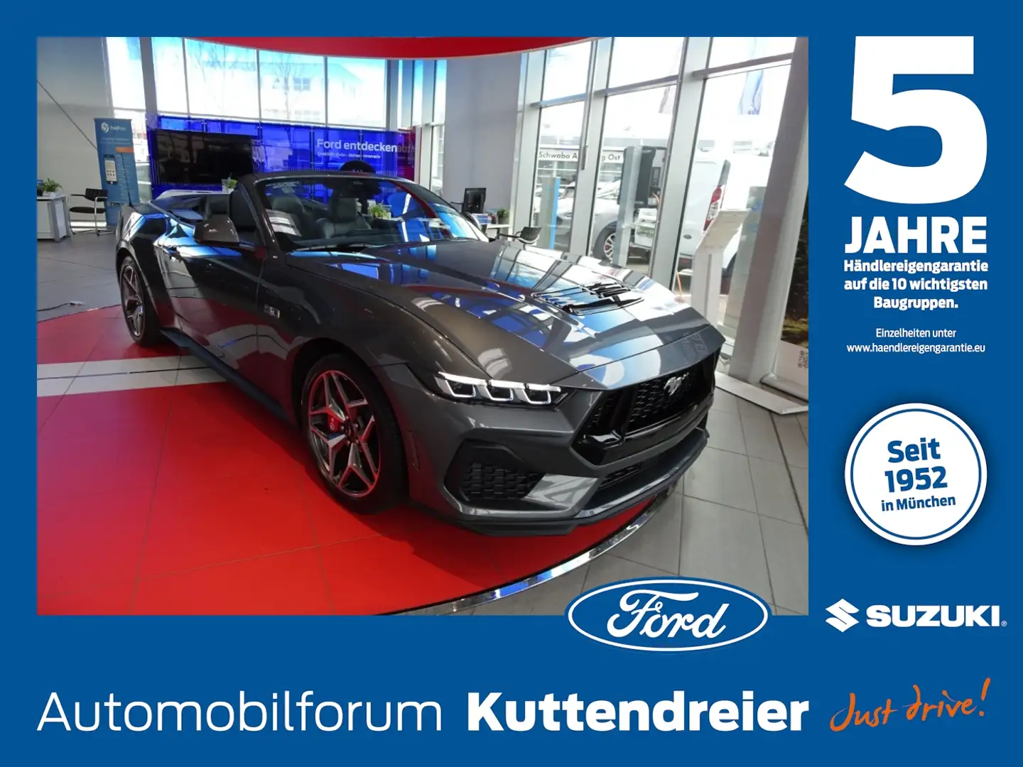 Ford Mustang Convertible GT 5.0 IACC*B&O*BLIS*CAM*LED Gris - 1