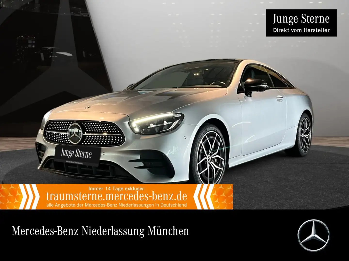 Mercedes-Benz E 450 Coupé 4M AMG+NIGHT+PANO+360+LED+FAHRASS+9G Plateado - 1