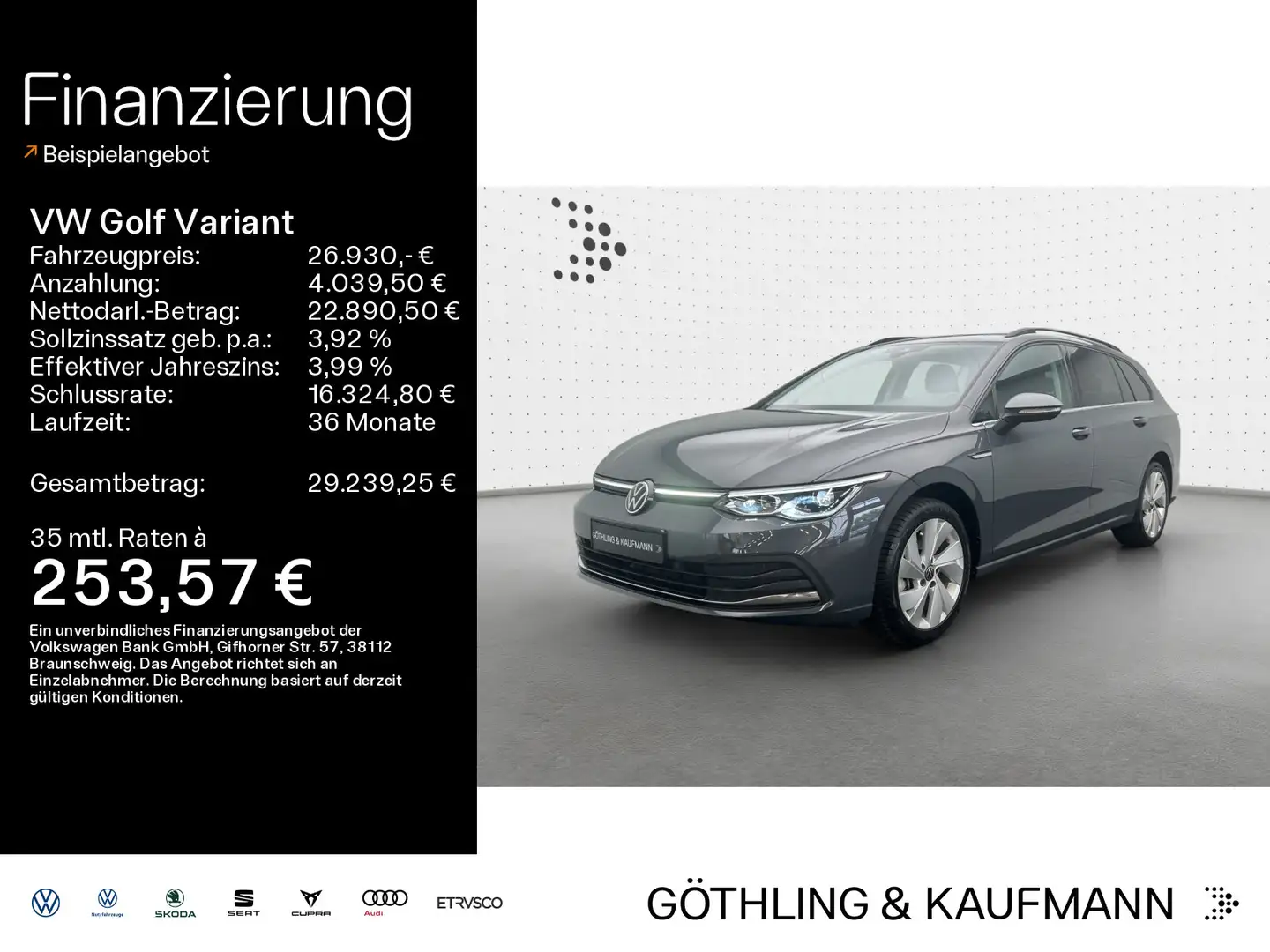 Volkswagen Golf Variant Style 2.0 TSI DSG*NAVI*AHK*KAM*SHZ* Grau - 1