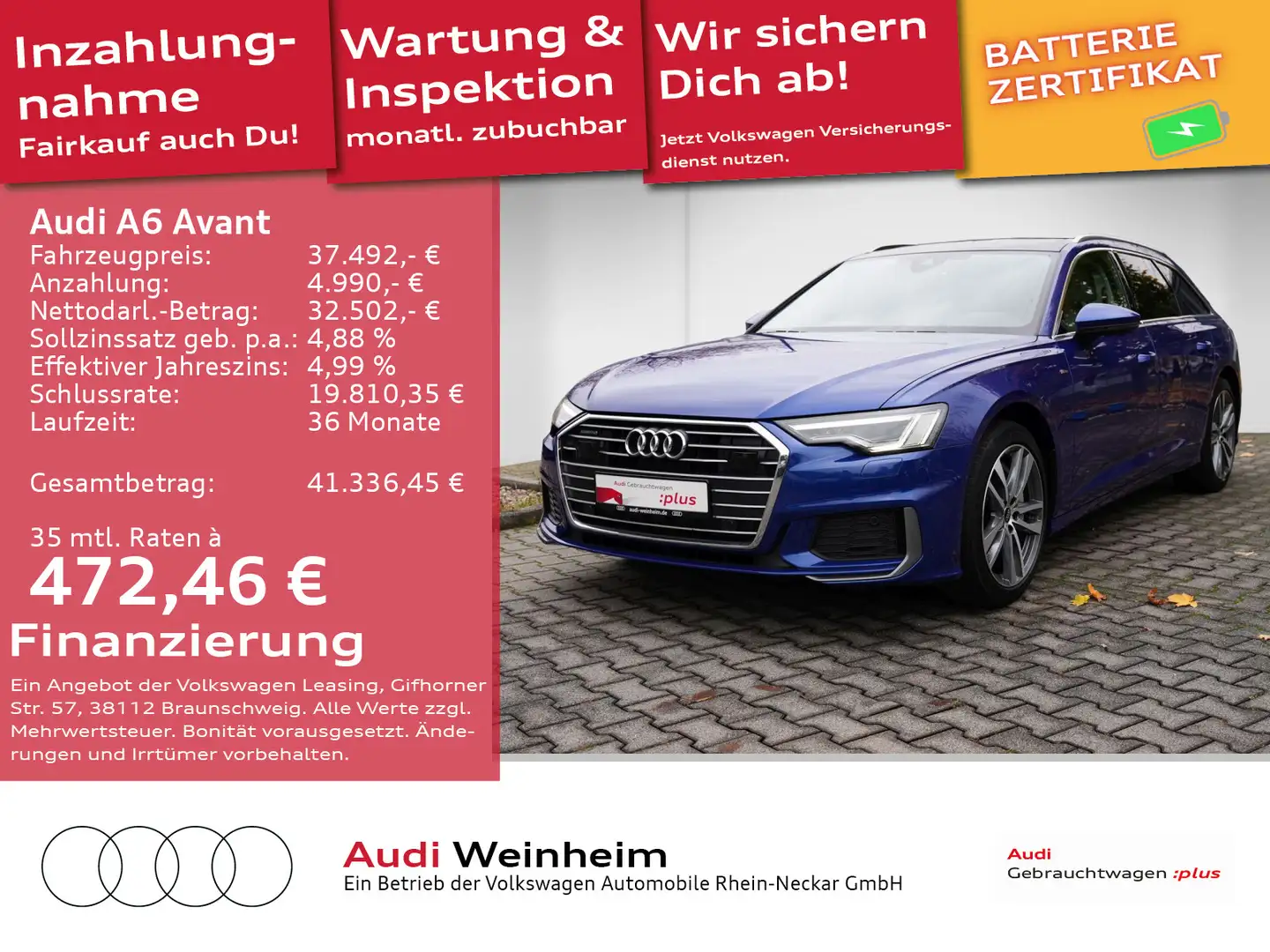 Audi A6 50 TFSIe S-Line Matrix-LED Head Up uvm Blau - 1