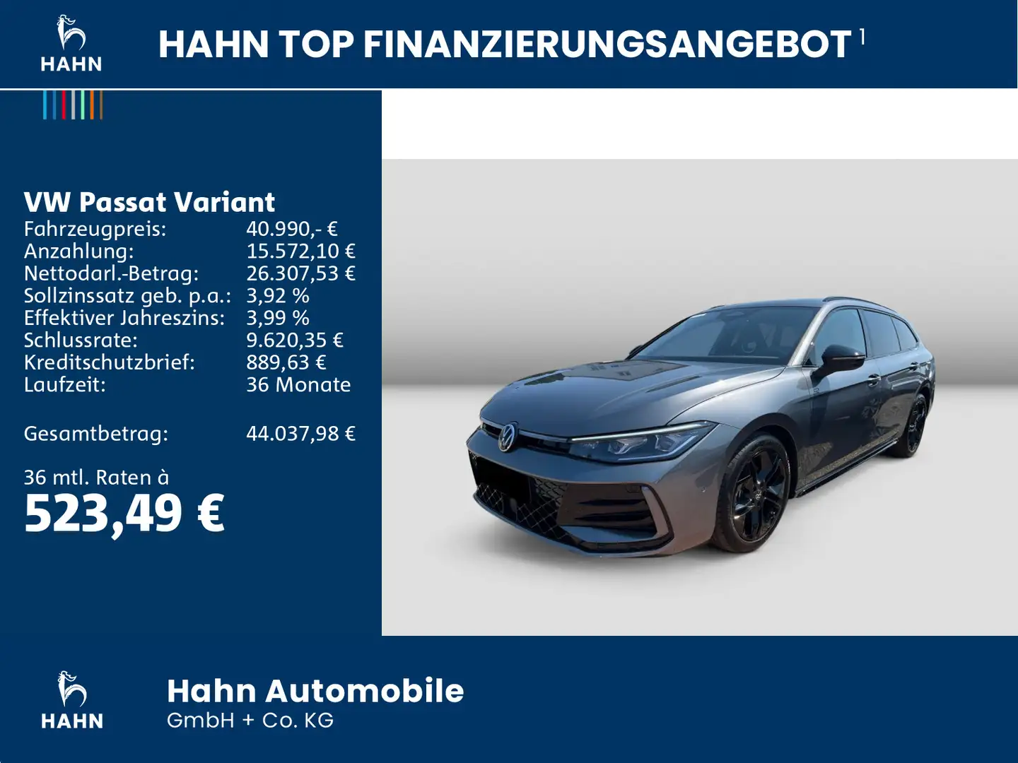 Volkswagen Passat Variant 2.0TDI DSG R-Line Black AHK Matri Grau - 2