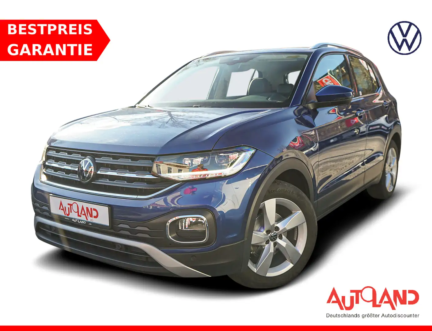 Volkswagen T-Cross 1.0 TSI LED AHK Kamera Navi Tempomat PDC Blau - 1
