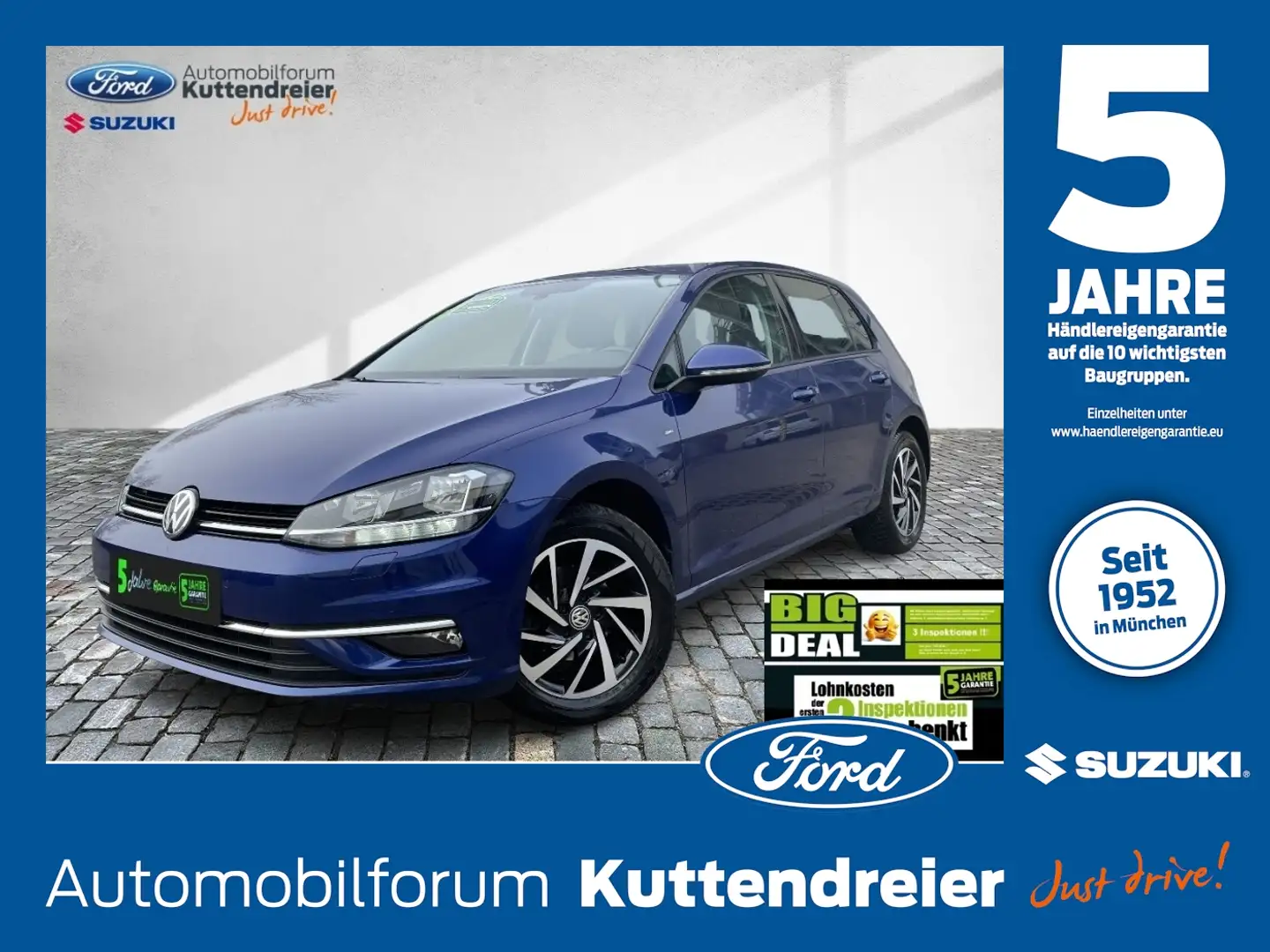Volkswagen Golf VII 1.0 TSI BMT Join Navi+SHZ+Winterp.+LM Bleu - 1
