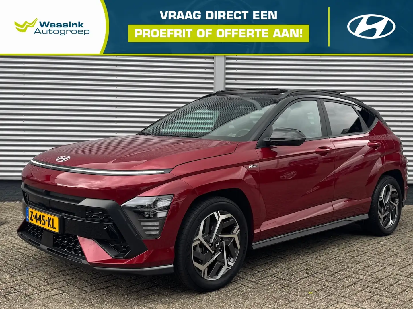 Hyundai KONA 1.6 GDI HEV 141pk DCT N Line Sky | Schuif/Kantelda Rood - 1