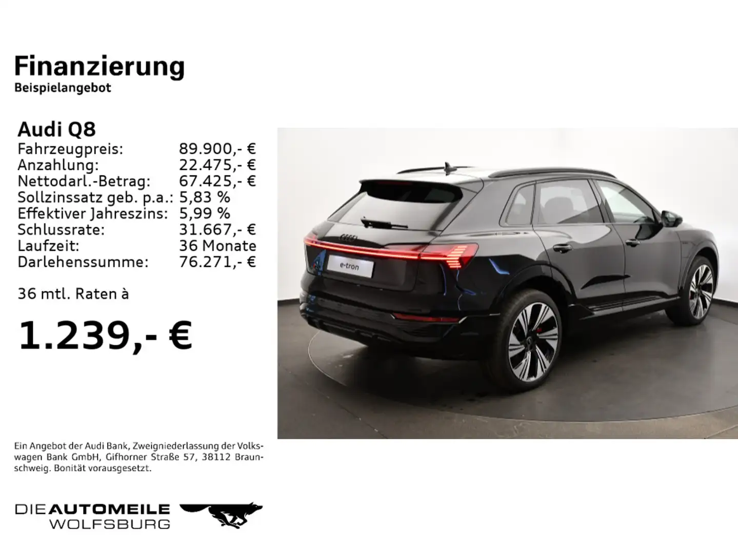 Audi Q8 e-tron Q8 55 e-tron quattro S line Чорний - 2