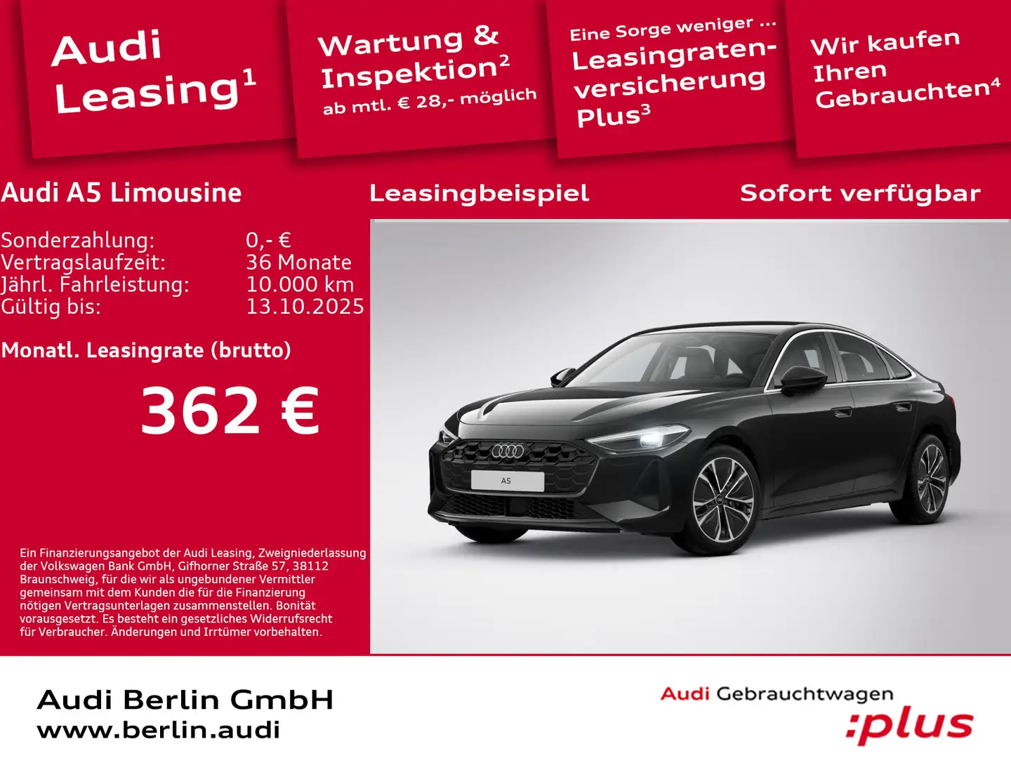 Audi A5 TFSI quattro S tronic Schwarz - 1