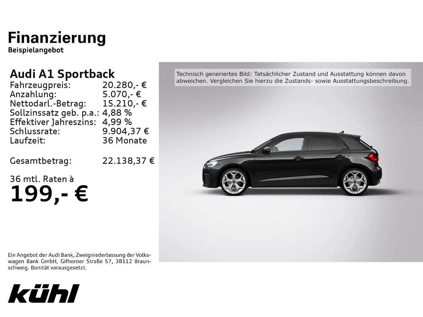 Audi A1 25 TFSI S tronic LED/ACC/Navi Schwarz - 2