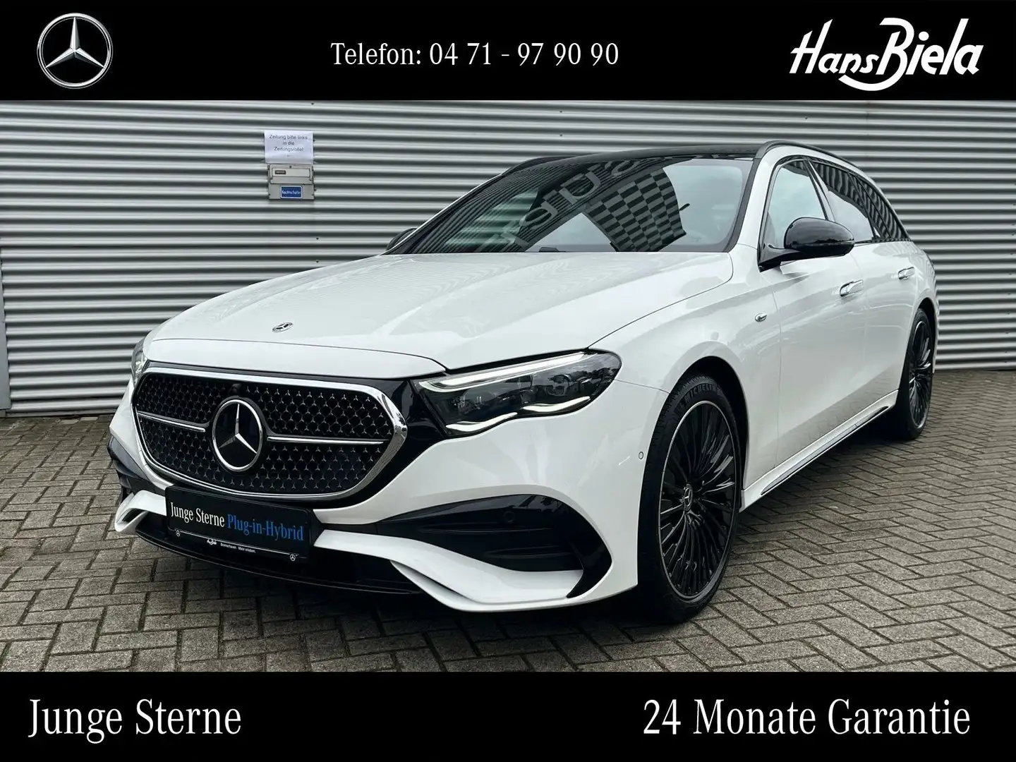 Mercedes-Benz E 300 E 300 e T AMG Prem+/20"/Night/Pano/Bur/Airm/AHK Blanc - 1