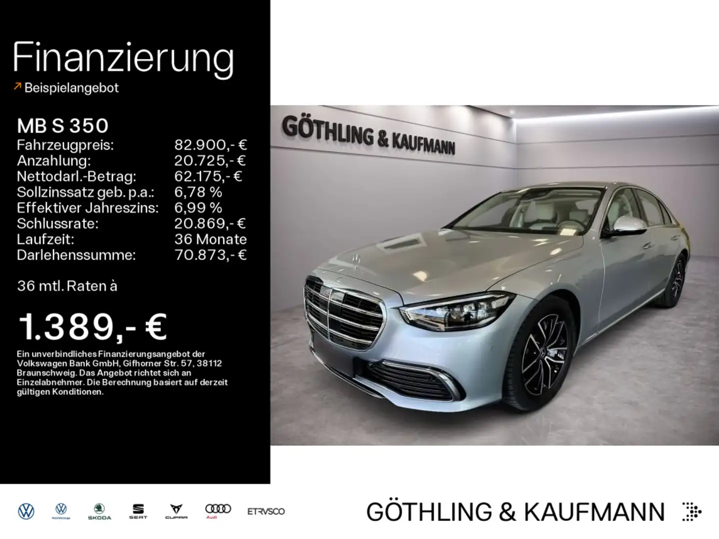 Mercedes-Benz S 350 D 4MATIC*Airmatic DC*MBUX*ACC*Airmatic* Argent - 1