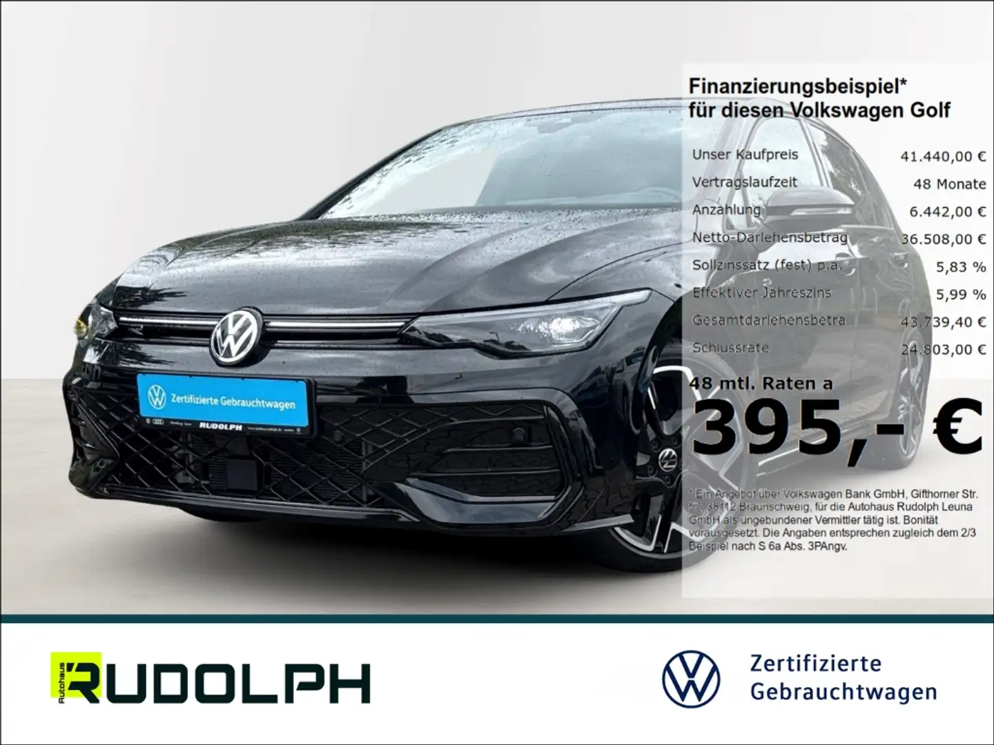 Volkswagen Golf VIII R-Line 2.0 TDI DSG LED HUD Navi AHK Fernlicht Schwarz - 1