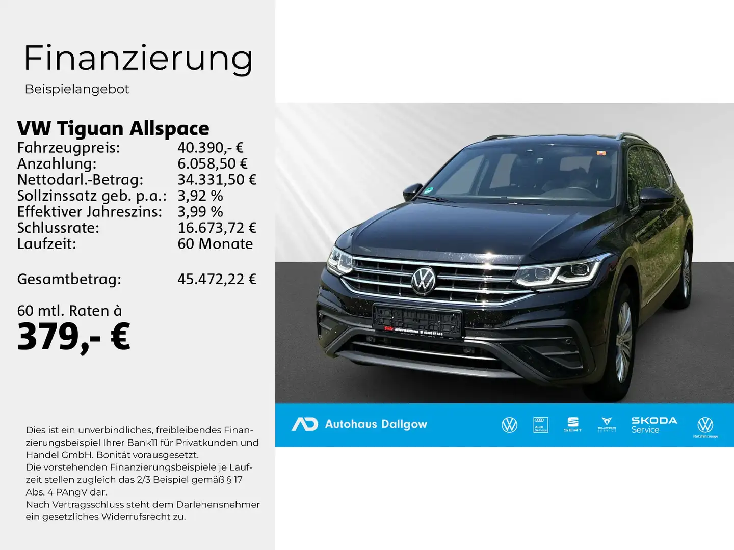 Volkswagen Tiguan Allspace Life 1,5 TSI 150 PS PDC+LED+Navi Schwarz - 2