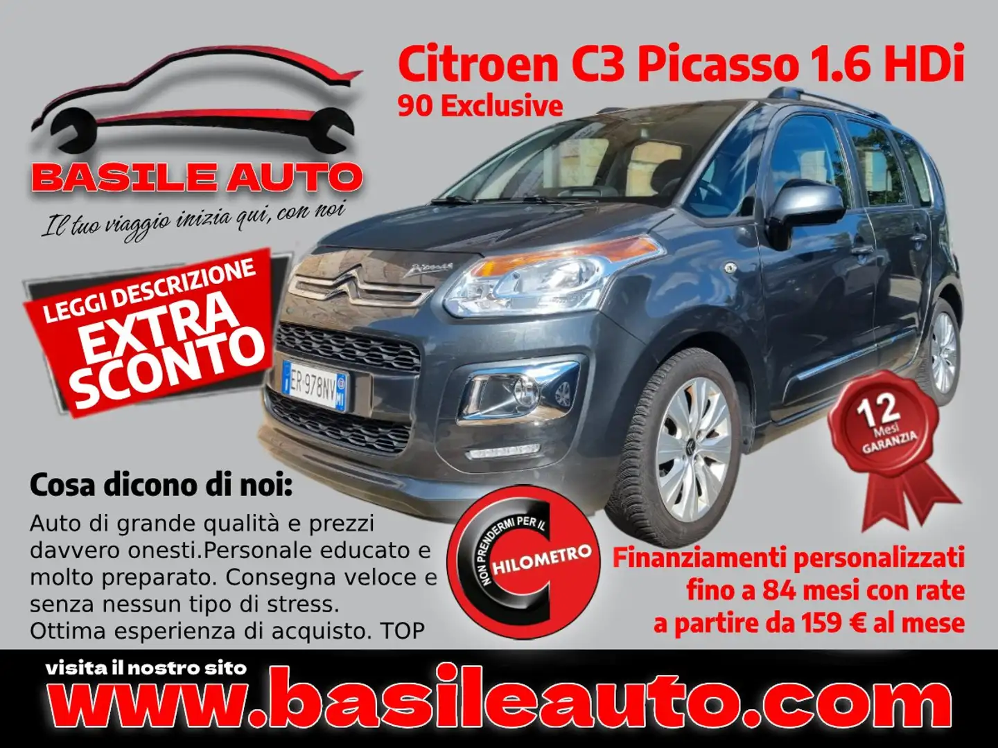 Citroen C3 C3 Picasso Picasso 1.6 hdi 16v Exclusive FL Gris - 1