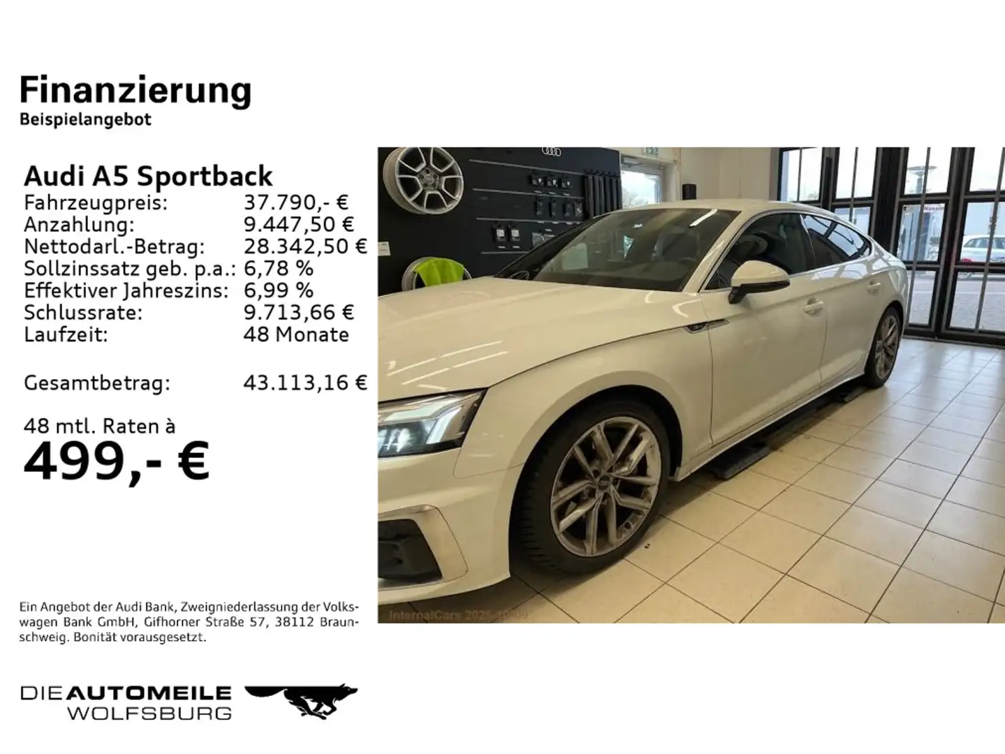 Audi A5 45TFSI quattro S tronic S LINE MATR Weiß - 2