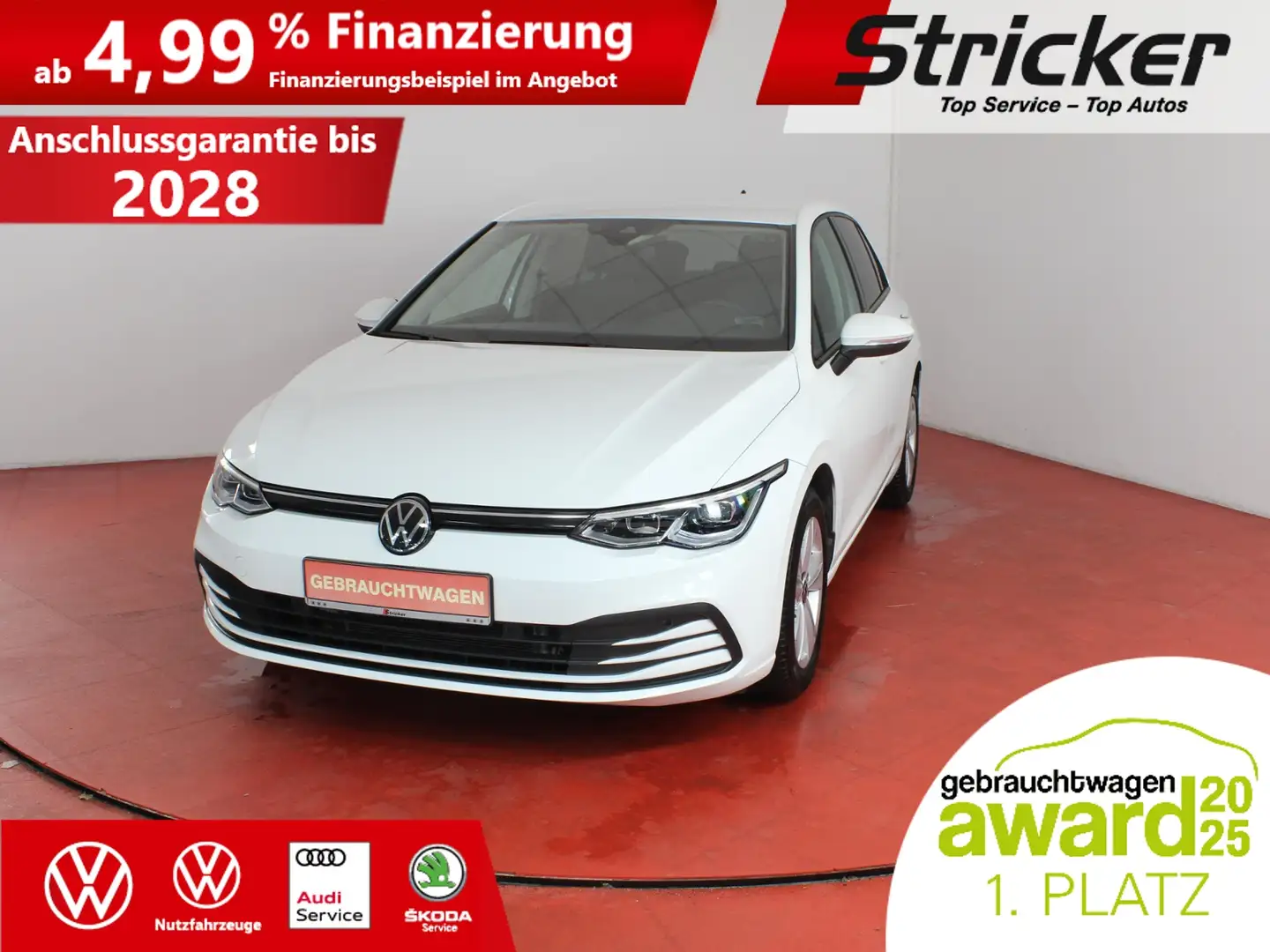 Volkswagen Golf Life 1.5 TSI 249,-ohne Anzahlung Kamera App-Conne Weiß - 1