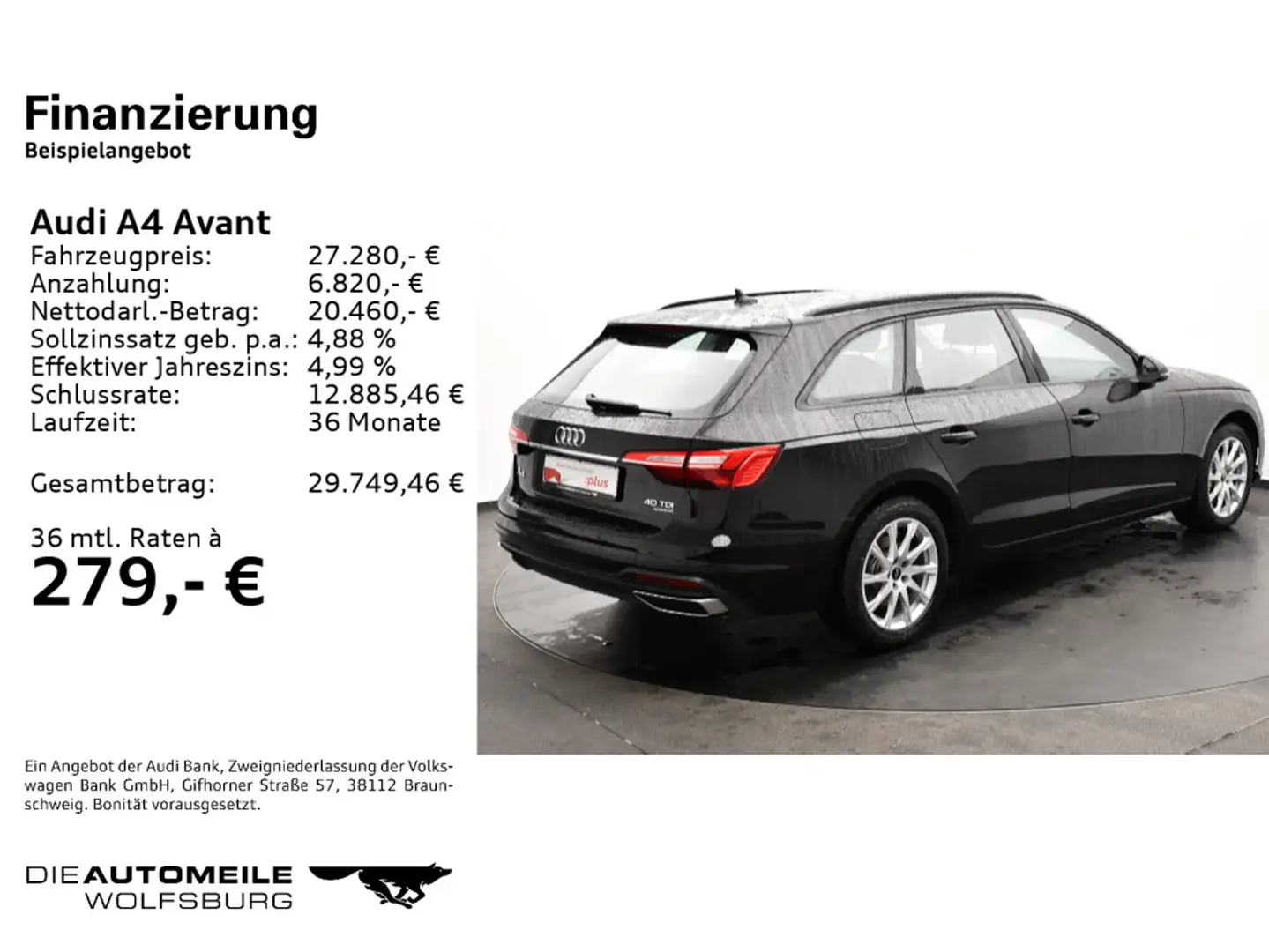 Audi A4 40 TDI S-tronic quattro Tempo/Einparkhi Schwarz - 2