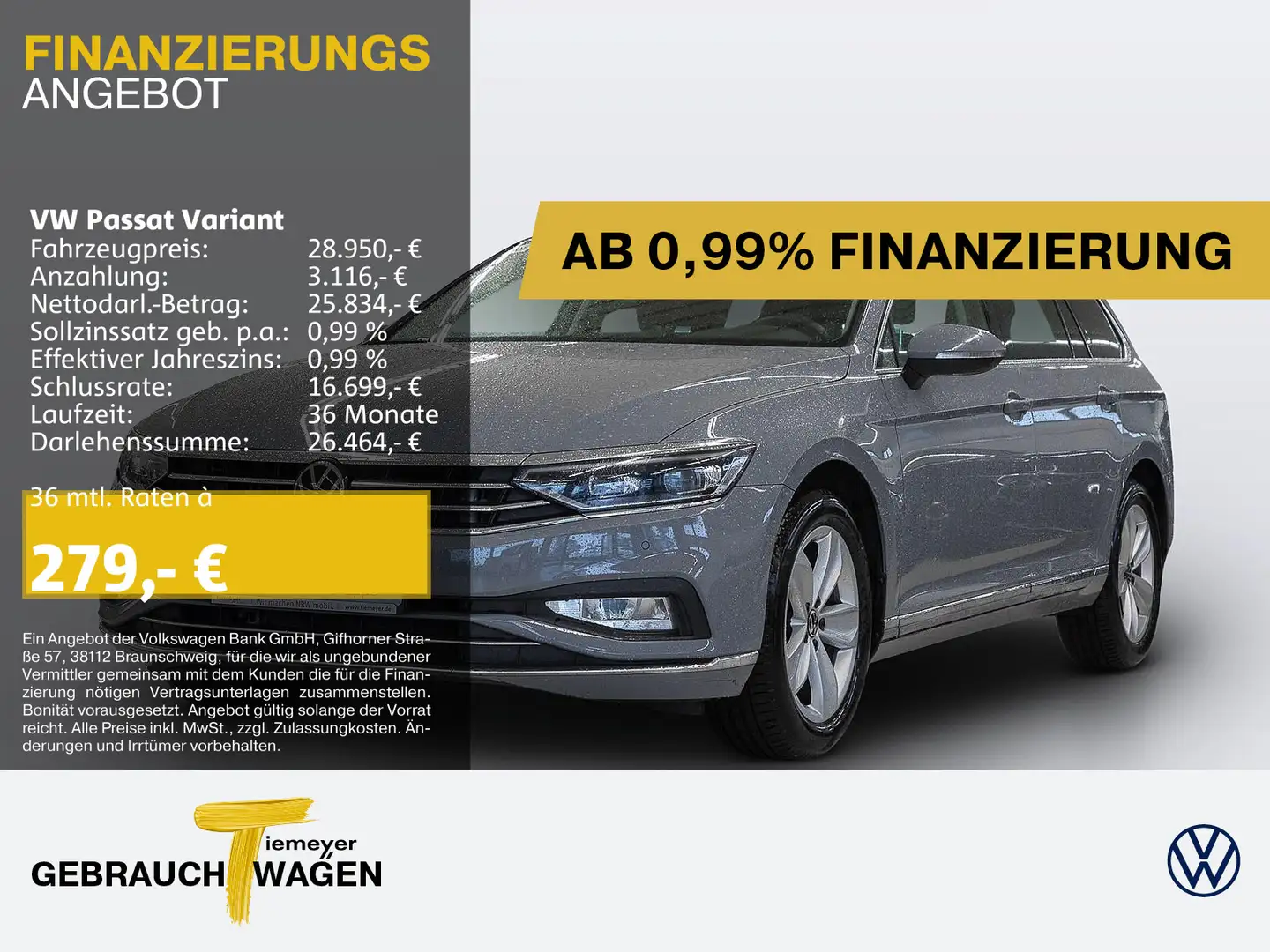 Volkswagen Passat Variant 2.0 TDI DSG ELEGANCE NAVI AHK KAM Grau - 1